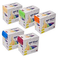 Show product details for REP Band exercise band - latex free - 50 yard, set of 5 (1 each: peach, orange, lime, blueberry, plum)
