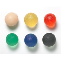 Show product details for CanDo Gel Squeeze Ball - Standard Circular - 6-piece set (tan, yellow, red, green, blue, black)