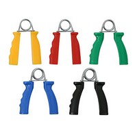 Show product details for CanDo Ergonomic Hand Grip, Pair - 5 pair set (yellow, red, green, blue, black)