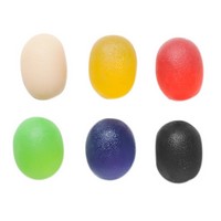 Show product details for CanDo Gel Squeeze Ball - Large Cylindrical - 6-piece set (tan, yellow, red, green, blue, black)