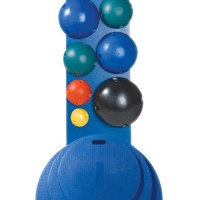 Show product details for CanDo MVP Balance System - 10-Ball Set with Wall Rack (2 each: yellow, red, green, blue, black)