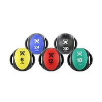Show product details for CanDo, Dual-Handle Medicine Ball, 9" Diameter, 5-piece set (1 ea: yellow through black)