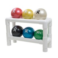 Show product details for CanDo WaTE Ball - Hand-held Size - 6-piece set (1 each: tan, yellow, red, green, blue, black), Rack Option