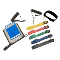 Show product details for CanDo Adjustable Exercise Band Kit - 5 band (yellow, red, green, blue, black)
