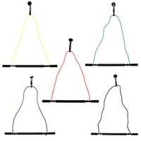 Show product details for CanDo over door exercise bar and tubing, set of 5 (1 each: yellow, red, green, blue, black)