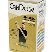 Show product details for CanDo Low Powder Exercise Band - box of 30, 5' length - Choose Resistance