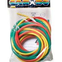 Show product details for CanDo Low Powder Exercise Tubing Pep Pack - Easy with Yellow, Red, and Green tubing