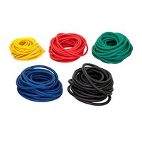 Show product details for CanDo Low Powder Exercise Tubing - 25' rolls, 5-piece set (1 each: yellow, red, green, blue, black)
