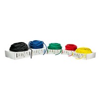 Show product details for CanDo Low Powder Exercise Tubing - 100' dispenser rolls, 5-piece set (1 each: yellow, red, green, blue, black)