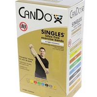 Show product details for CanDo Latex Free Exercise Band - box of 30, 5' length - Choose Resistance