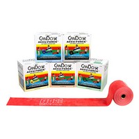 Show product details for CanDo AccuForce Exercise Band - 50 yard rolls, 5-piece set (1 each: yellow, red, green, blue, black)