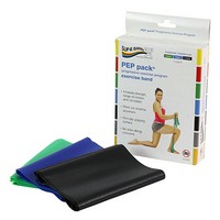 Show product details for Sup-R Band Latex Free Exercise Band - PEP pack, 3-piece set (1 each: green, blue, black)