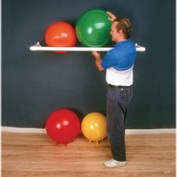 Show product details for Inflatable Exercise Ball - Accessory - PVC Wall Rack, 64" x 18" x 2", 1 Shelf