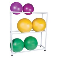 Show product details for Inflatable Exercise Ball - Accessory - PVC Mobile Floor Rack, 62" x 20" x 72", 3 Shelf