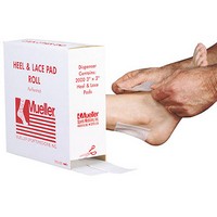 Show product details for Mueller Heel & Lace Pad Dispenser, 3" x 3"x 1/6" Perf Pads, 2000 ct per box