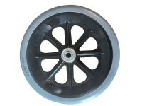 Show product details for 161-412 Black 8 Spoke Mag 8" x 1", Gray Rubber Tire, 5/16" Axle, 2 3/8" Hub Width