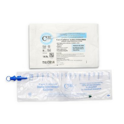 Cure Catheter - Closed System / Unisex / Straight Tip