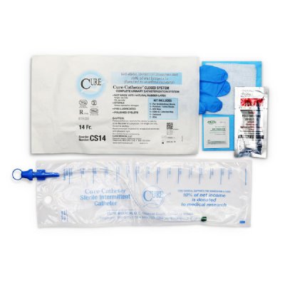 Cure Catheter - Closed System / Unisex / Straight Tip with Kit