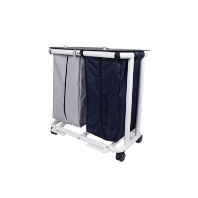 Deluxe New Era Double Hamper with Zipper Opening Bag and Foot Pedal