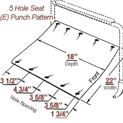 Invacare Seat, 24" Wide x 18" Deep, Flat Upholstery