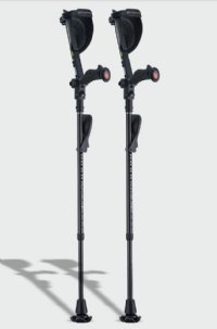 Show product details for Ergobaum 7G Black Mamba Forearm Crutches, Adult, Carbon Fiber, Pair