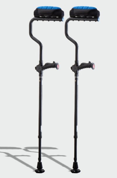 Ergobaum Dual Underarm Crutches, Adult, Black