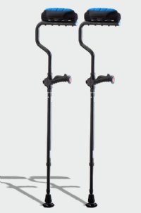 Show product details for Ergobaum Dual Underarm Crutches, Adult, Black