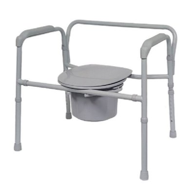 Bariatric Folding Powder Coated Steel Elongated Commode