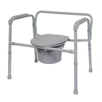 Show product details for Bariatric Folding Powder Coated Steel Elongated Commode