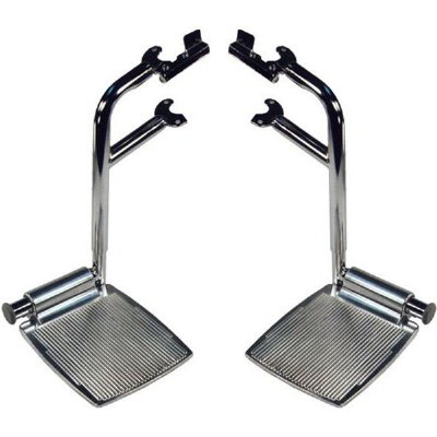 Footrests Complete Hemi, Cam-Lock w/ Silver Aluminum Footplates, Pair