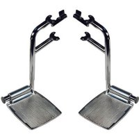 Show product details for Invacare Footrests Complete Hemi, Cam-Lock w/ Silver Aluminum Footplates, Pair