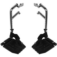 Show product details for Invacare Footrests Complete STD, Cam-Lock w/ Black Plastic Footplates and Heel Loops, Pair