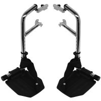 Show product details for Invacare Footrests Complete STD, Cam-Lock w/ Black Aluminum Footplates and Heel Loops, Pair