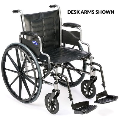 Invacare Tracer EX2 Wheelchair - 16" Wide x 16" Deep - Detachable Full Arms