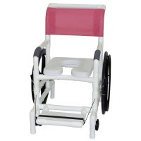 Show product details for 18" Self-Propelled Aquatic Shower Chair with Open Front Soft Seat