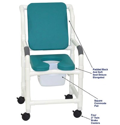 MJM Deluxe PVC Shower Commode Chair