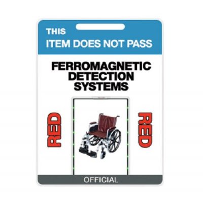 Vinyl Tag "This Item Does Not Pass Ferromagnetic Detection Systems"