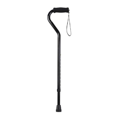 Offset Handle Aluminum Canes, Adjustable Height, Black