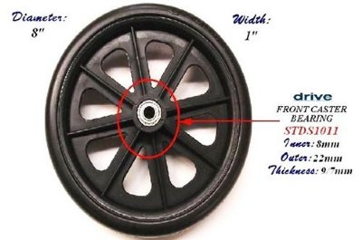 Drive Medical Polywog Front Caster