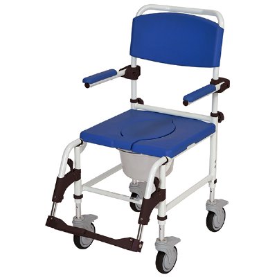 Drive Medical Aluminum Rehab Shower Commode Chair with 5" Casters