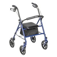 Show product details for Drive Four Wheel Rollator Walker with Fold Up Removable Back Support