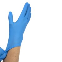 Show product details for Safe-Touch Blue Nitrile Exam Gloves