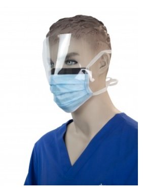 Surgical Face Masks with Ties and Plastic Shield