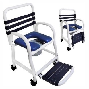 Deluxe New Era Infection Control Shower Commode Chair, 18" Internal Width, 310 lbs. Weight Capacity