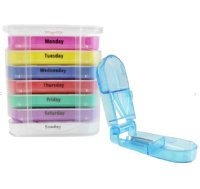 Stackable Pill Organizer w/ Pill Splitter