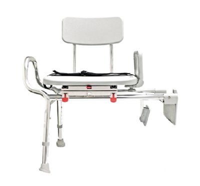 Snap-N-Save Plastic Heavy Duty Sliding Transfer Bench with Swivel Seat & Tub Mounts