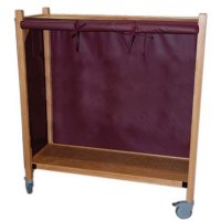 Show product details for MRI Non Magnetic Oak Universal Cart, 2 Shelves, 2'D x 3'H x 4'W w/4" Casters