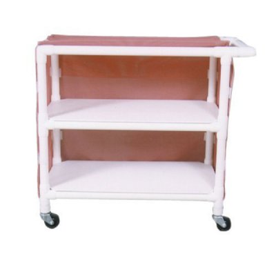 Non-Magnetic MRI PVC Linen/Multi-Use Cart, 2 45"x20" Shelves