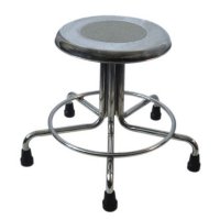 Show product details for MRI Non-Magnetic Adjustable Height Doctor Stool with Rubber Tips, 21" to 27"