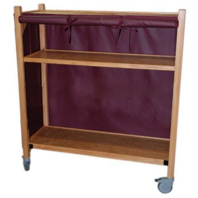 MRI Non-Ferromagnetic Oak Universal Cart, 3 Shelves, 2'W x 4'H x 4'D w/4" Casters